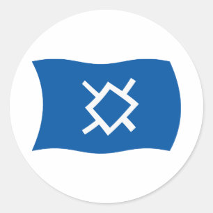 Adesivo Redondo Norte Cheyenne Flag Sticker