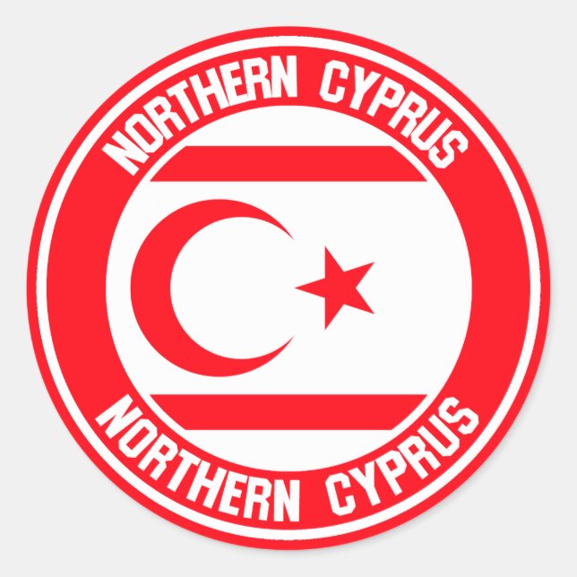 Adesivo Redondo Norte Cyprus Round Emblem (Frente)