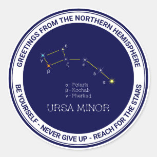Adesivo Redondo Norte Hemisfério Constellation Ursa Menor