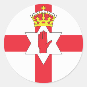 Adesivo Redondo Norte Ireland Flag Classic Round Sticker