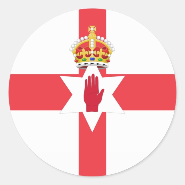 Adesivo Redondo Norte Ireland flag Sticker (Frente)