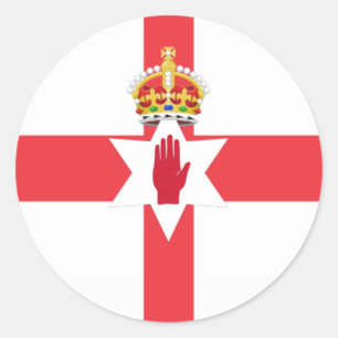 Adesivo Redondo Norte Ireland flag Sticker