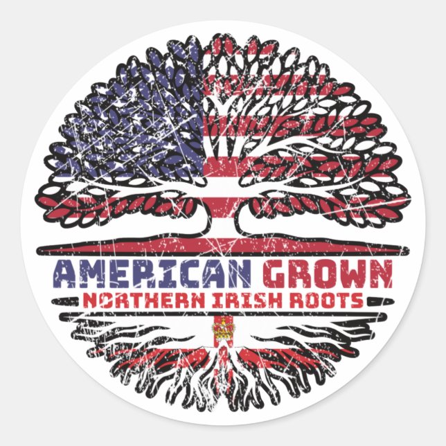 Adesivo Redondo Norte Ireland Irish Ulster EUA EUA EUA (Frente)