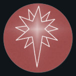 Adesivo Redondo Norte Star Christmas Stickers, Vermelho<br><div class="desc">Dê aos seus amigos e familiares um belo aplauso de Natal nesta temporada de férias com estes adesivos clássicos com uma brilhante estrela norte brilhante. Personalize este design adicionando seu próprio texto.</div>