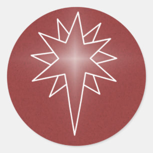 Adesivo Redondo Norte Star Christmas Stickers, Vermelho