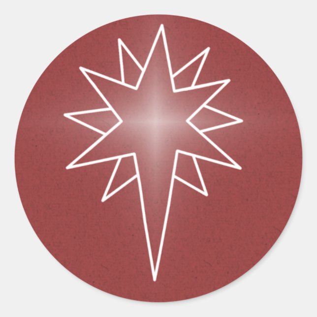Adesivo Redondo Norte Star Christmas Stickers, Vermelho (Frente)