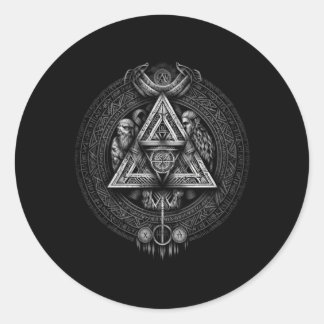 Adesivo Redondo Norte Valhalla Norse Mythology