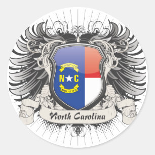 Adesivo Redondo North Carolina Crest