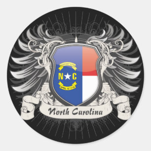 Adesivo Redondo North Carolina Crest