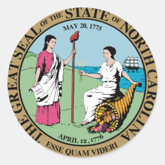Adesivo Redondo North Carolina State Seal