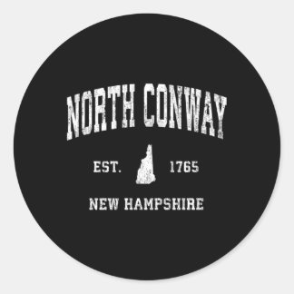 Adesivo Redondo North Conway New Hampshire Nh Athletic Sports