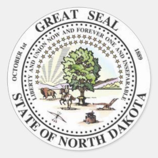 Adesivo Redondo North Dakota State Seal Stickers
