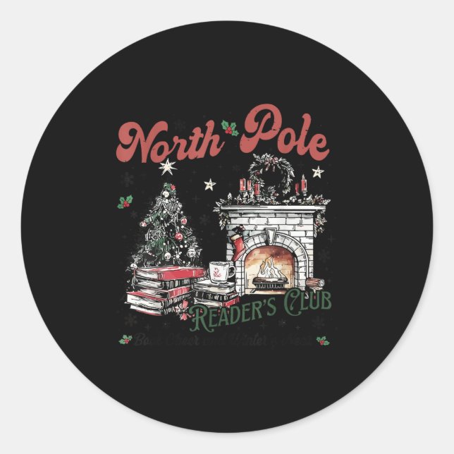 Adesivo Redondo North Le Book Club Book Lover Bookish Bookworm Chr (Frente)