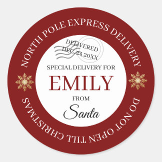 Adesivo Redondo North Pole Special Delivery Stickers