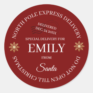 Adesivo Redondo North Pole Special Delivery Stickers
