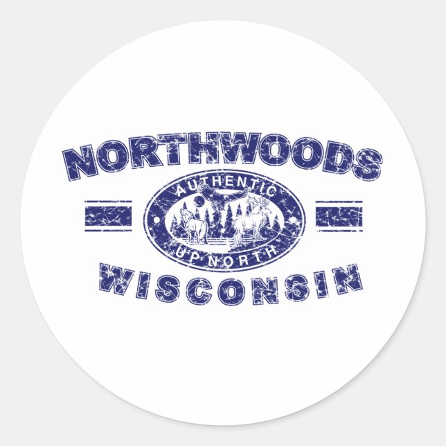 Adesivo Redondo Northwoods-Distress-[Conv (Frente)