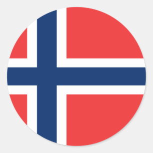 Adesivo Redondo Noruega, bandeira