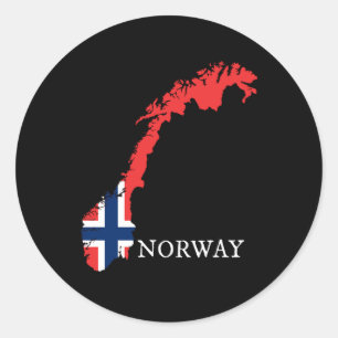 Adesivo Redondo Noruega - Bandeira da Noruega
