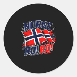 Adesivo Redondo Noruega norge bandeira vintage fã de futebol norue