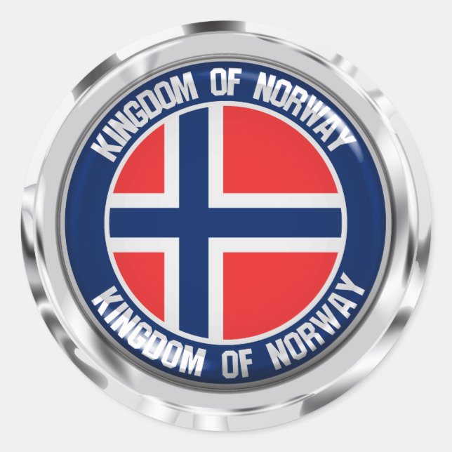 Adesivo Redondo Noruega Round Emblem (Frente)