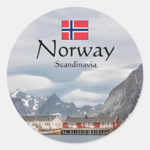 Adesivo Redondo Noruega Souvenir