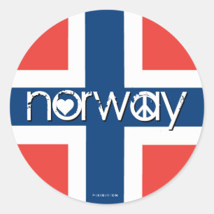 Adesivo Redondo Norway Love Peace Sticker 1