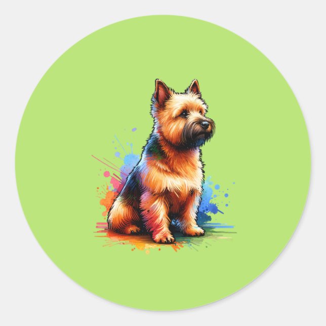 Adesivo Redondo Norwich Terrier Dog (Frente)