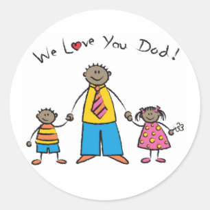 Adesivo Redondo Nós amamo-lo dia dos pais feliz da família dos