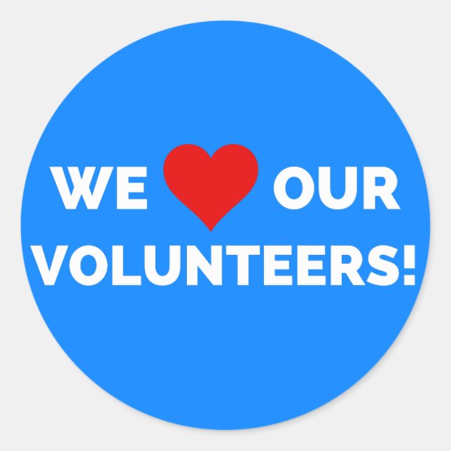 Adesivo Redondo Nós Amamos Nossos Voluntários (Frente)