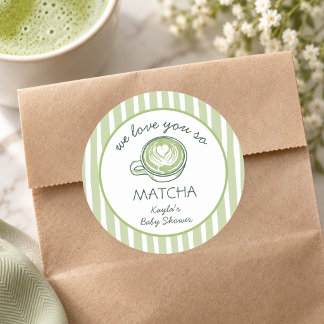 Adesivo Redondo Nós Amamos Você Tanto Chá Verde Baby Shower
