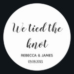 Adesivo Redondo Nós amarramos o nó Casamento<br><div class="desc">Nós amarramos os adesivos da Ronda de Núpcias de Noga</div>