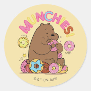 Adesivo Redondo Nós Bare Bears - Grizz Rosquinha Munchies!