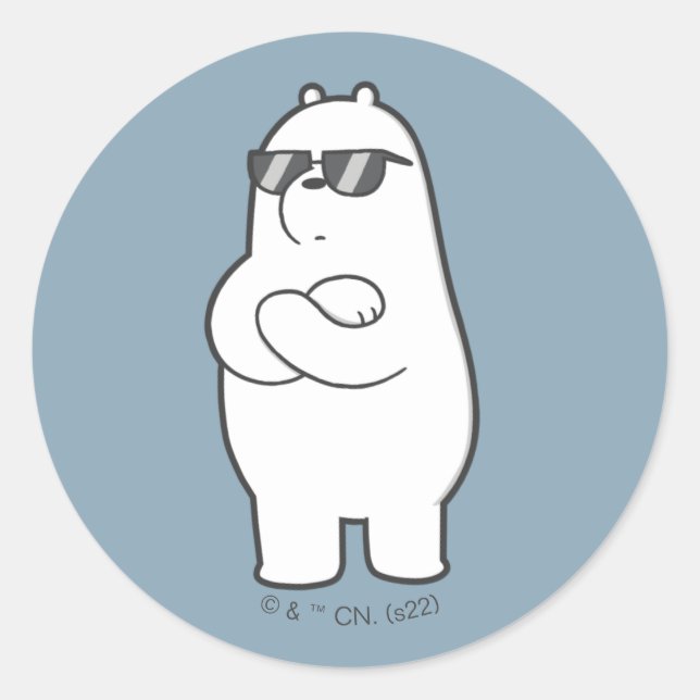 Adesivo Redondo Nós Bare Bears - Protetor Solar (Frente)