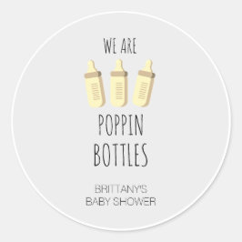 Adesivo Redondo Nós Estamos Esfregando Chá de fraldas De Garrafas