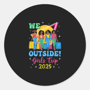 Adesivo Redondo Nós Fora Viagem de Meninas 2025 Meninas Afro Mulhe