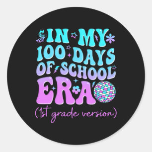 Adesivo Redondo Nos Meus 100 Dias De Estudantes Da Era Escolar, 1r