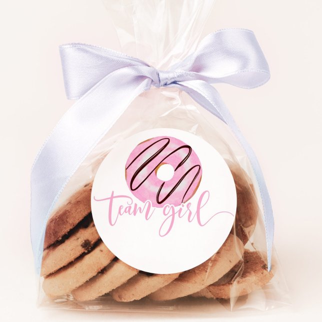 Adesivo Redondo Nós não sabemos menina da equipe de revelação de g (Criador carregado)