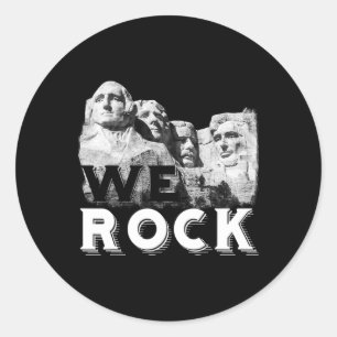 Adesivo Redondo Nós Rock Monte Rushmore Presidentes Escultura Engr