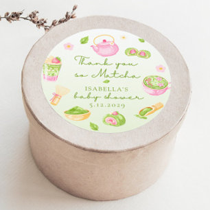 Adesivo Redondo Nós Te Amamos tanto Matcha Chá de Bebê Menina