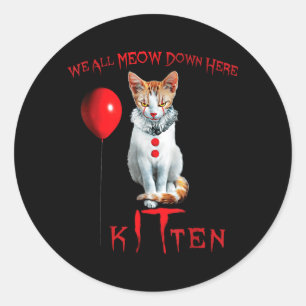Adesivo Redondo Nós Todos Mia Cascaes Gato Filhote Halloween Diver