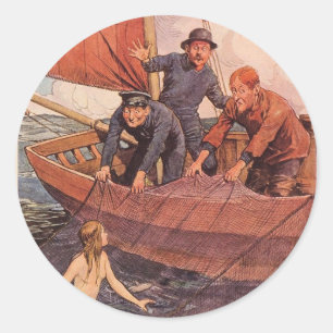 Adesivo Redondo Nós travamos uma sereia! Vintage