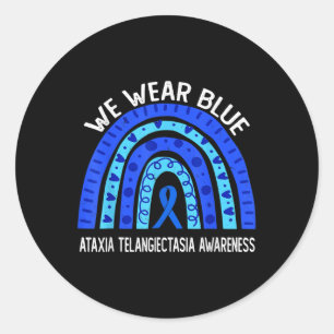 Adesivo Redondo Nós Usamos Azul Para a Conscientização da Ataxia T