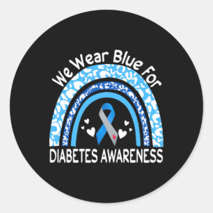 Adesivo Redondo Nós Usamos Azul Para Conscientização Do Diabetes A