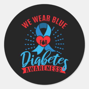 Adesivo Redondo Nós Usamos Azul Para Conscientização Sobre Diabete