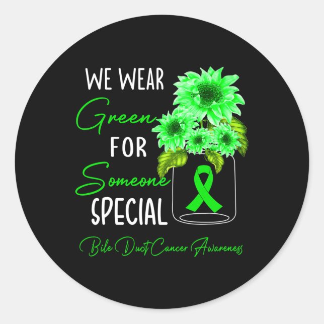 Adesivo Redondo Nós Vestimos a consciência do Cancer Bile Verde (Frente)