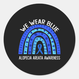 Adesivo Redondo Nós Vestimos Azul Para A Consciência Alopecia Area