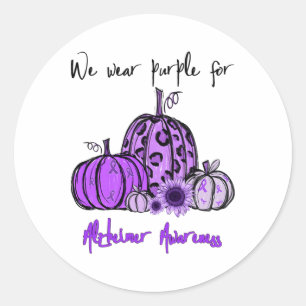 Adesivo Redondo Nós Vestimos Roxo Para O Pumpkin De Sensibilização