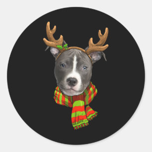 Adesivo Redondo Nose Azul Arena de Natal Pitbull Pet Cão-de-Prata