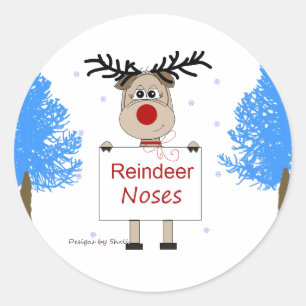 Adesivo Redondo Noses de Reindeer