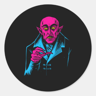 Adesivo Redondo Nosferatu Halloween Vampire Horror Dracula